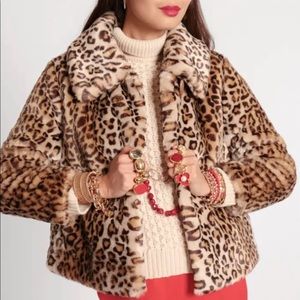 GORGEOUS Sold Out Online Frances Valentine, NWT, animal print faux fur coat